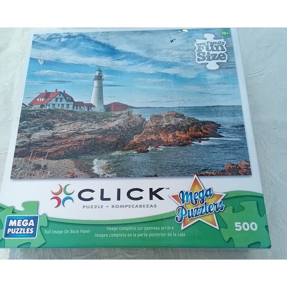 Mega Puzzles Click Cape Elizabeth Lighthouse 500 Piece Jigsaw Puzzle 20508ALN